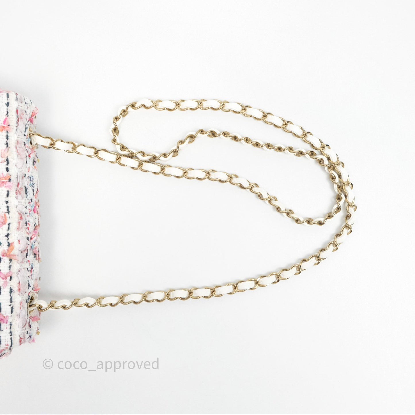 Chanel Tweed Quilted Mini Rectangular Flap Pink Tweed Gold Hardware 22K