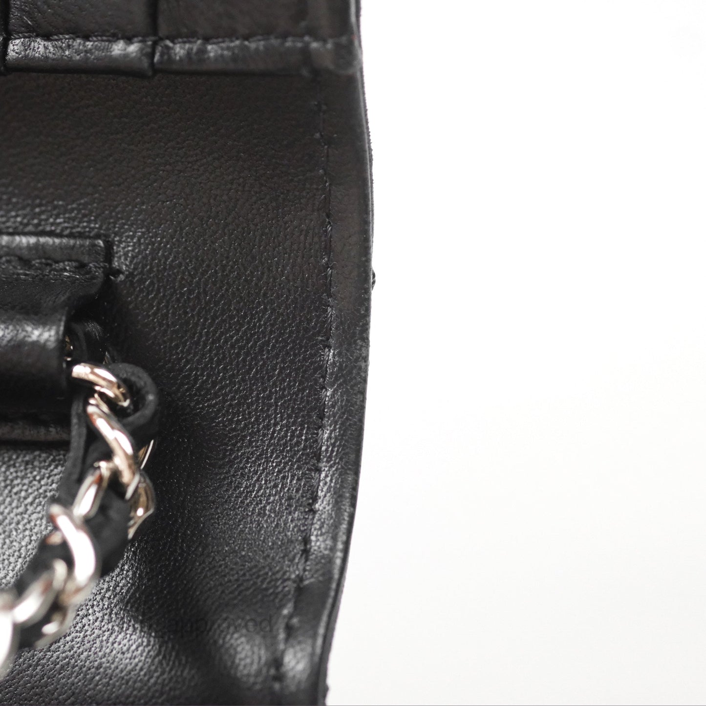 Chanel Quilted Mini Wallet on Chain WOC Black Lambskin Silver Hardware