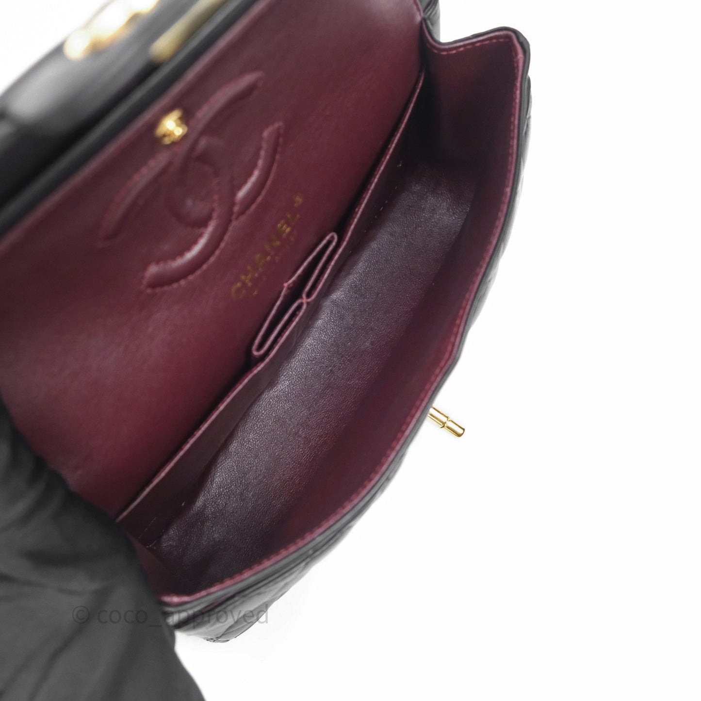Chanel Small Classic Flap Quilted Black Lambskin Gold Hardware