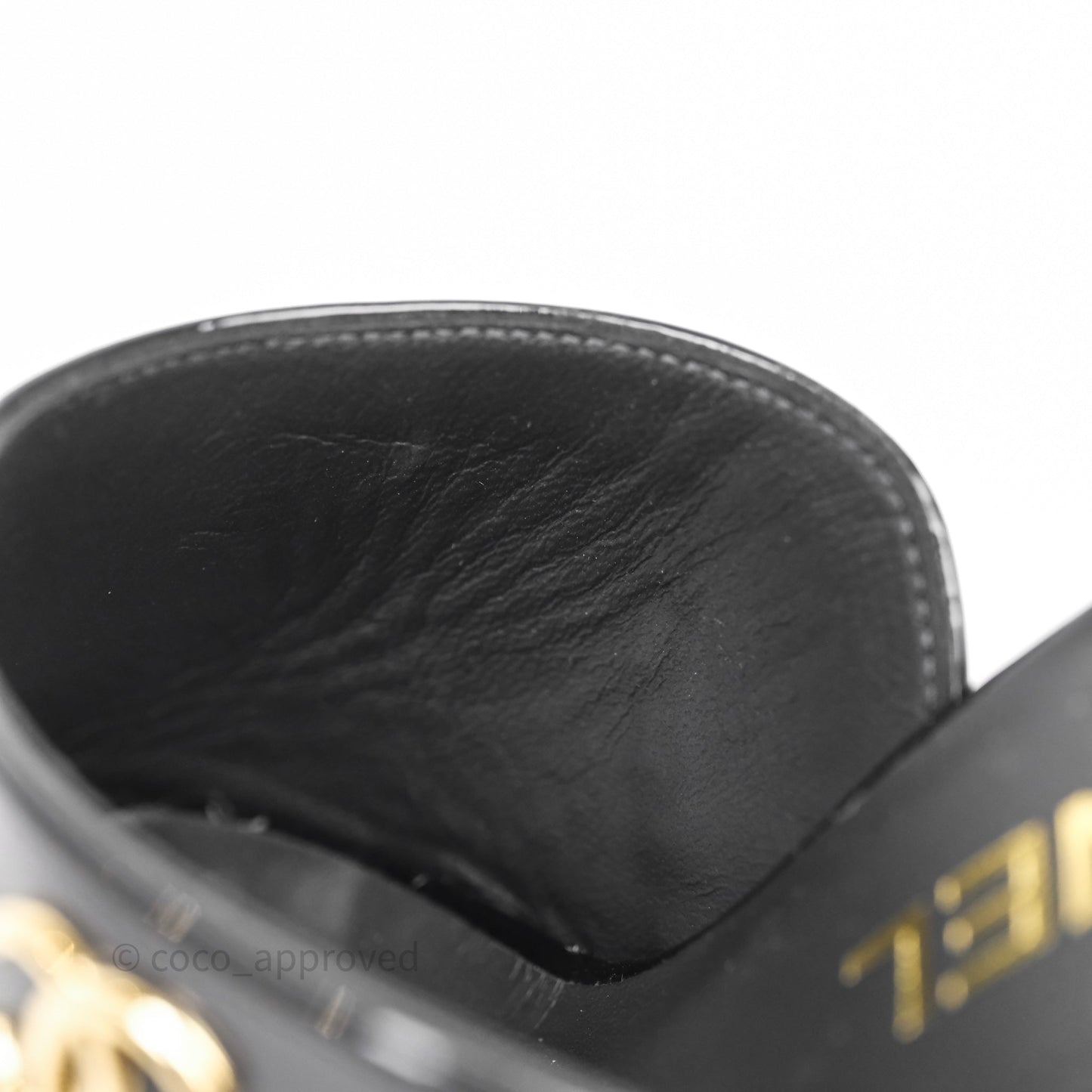 Chanel CC Heels Black Patent Size 36
