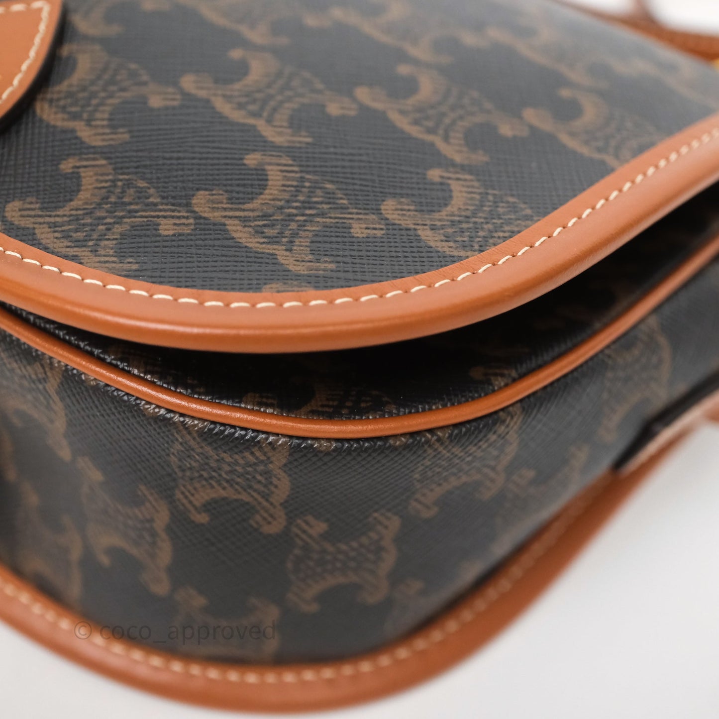 Celine Medium Folco Bag Triomphe Canvas Tan