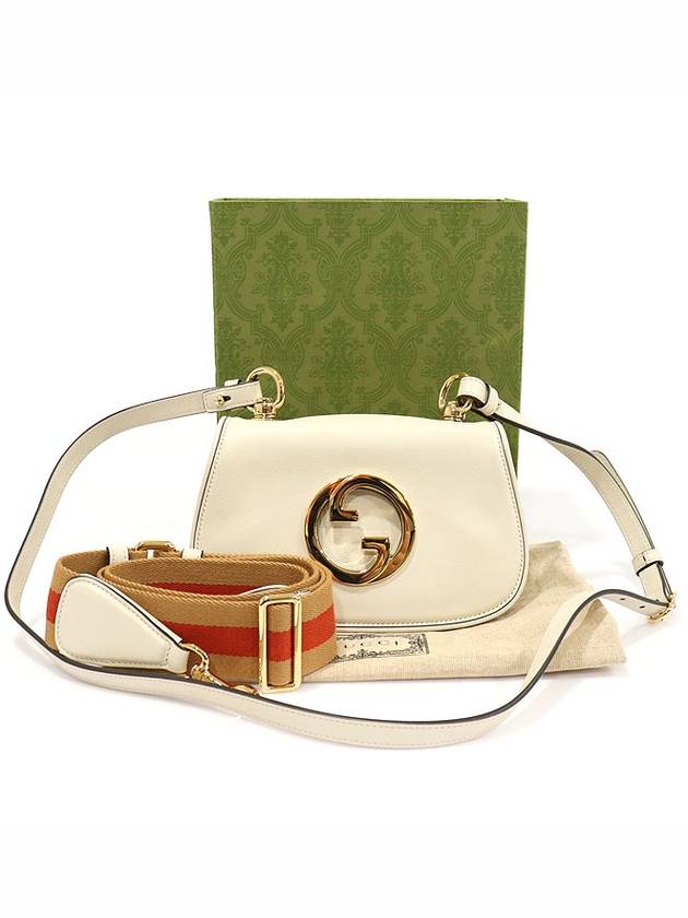 Luxury Gucci Trending 2025 698643 White Leather Round Interlocking G Blondie Mini Shoulder Bag 2WAY