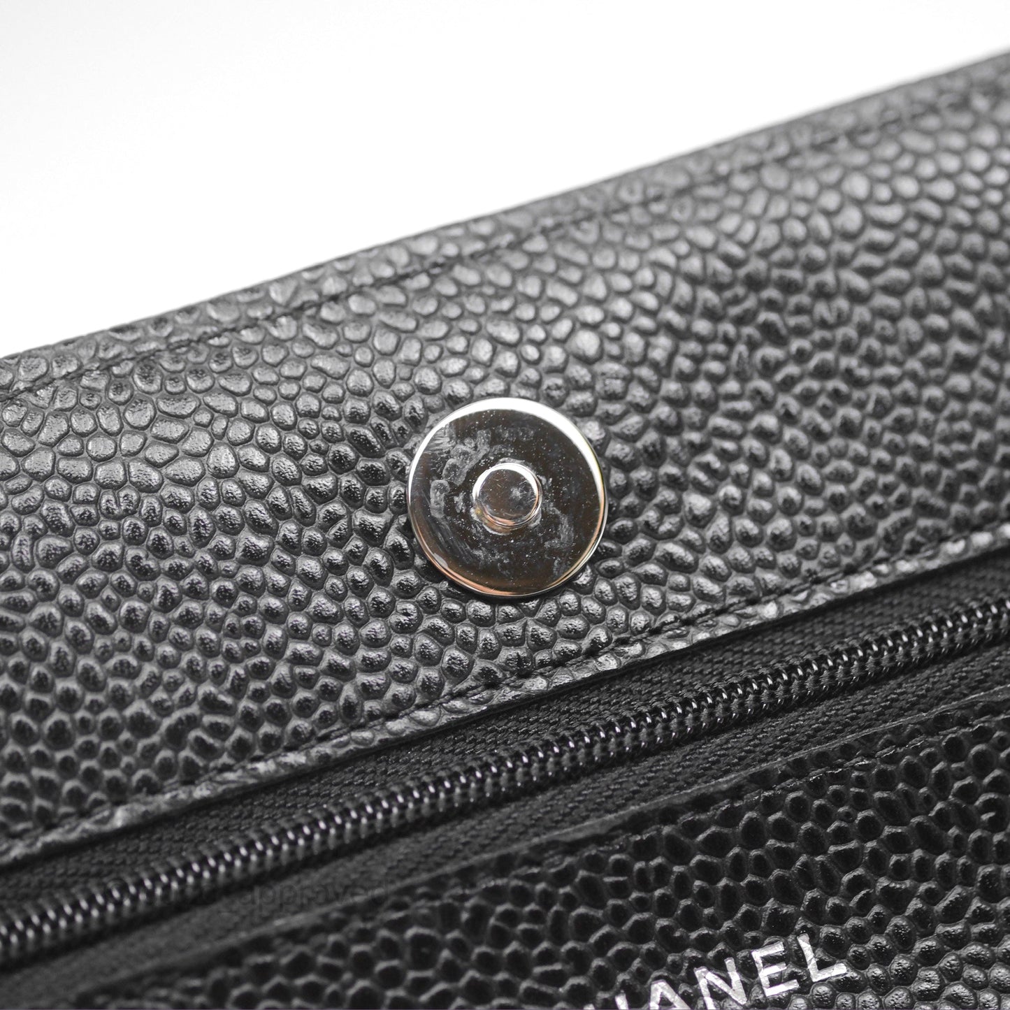 Chanel Quilted Classic Wallet On Chain WOC Black Caviar Silver Hardware