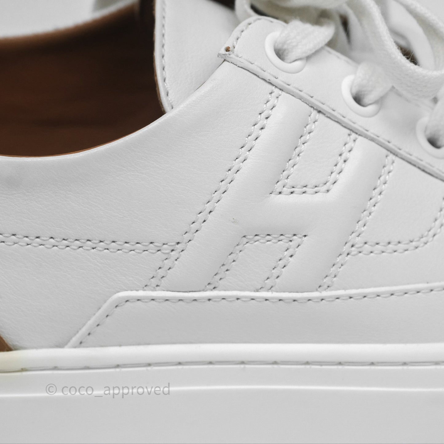 Hermès Deep Sneaker Calfskin White Size 37