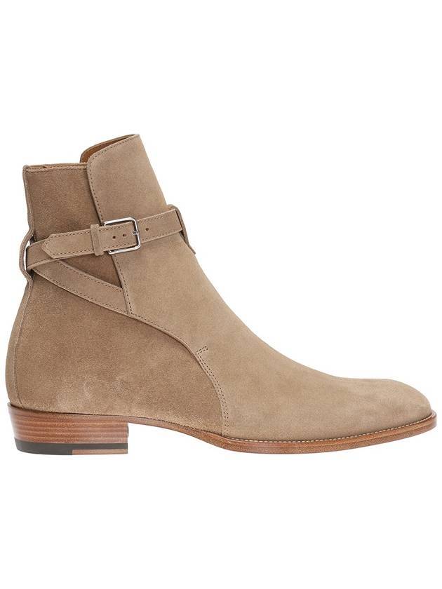 Luxury Saint Laurent Jodhpur Wyatt 30 Suede Ankle Boots Tobacco