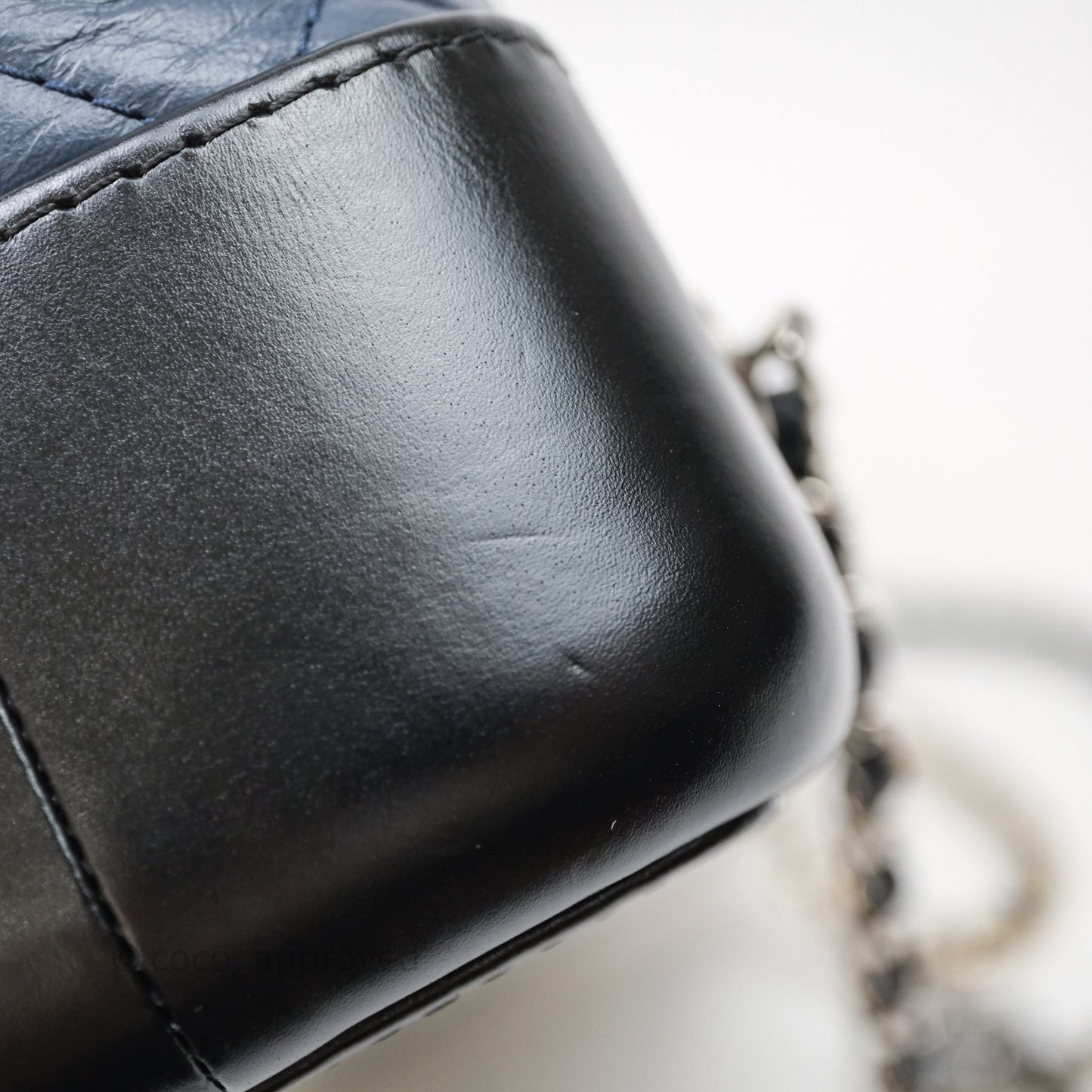 Chanel Gabrielle Backpack Blue Aged Calfskin Small