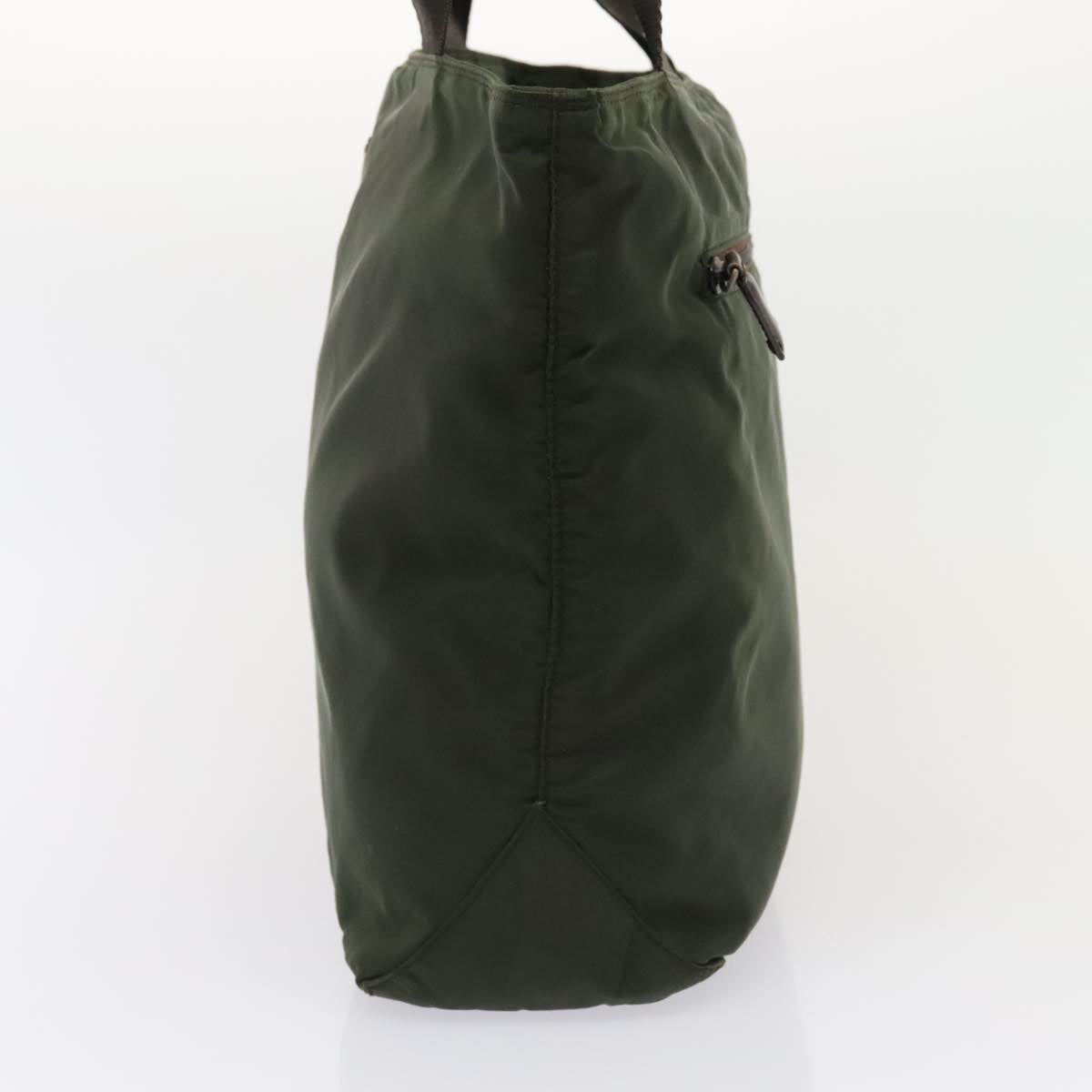 Luxury Prada Tote Bag Nylon Khaki Silver  90543