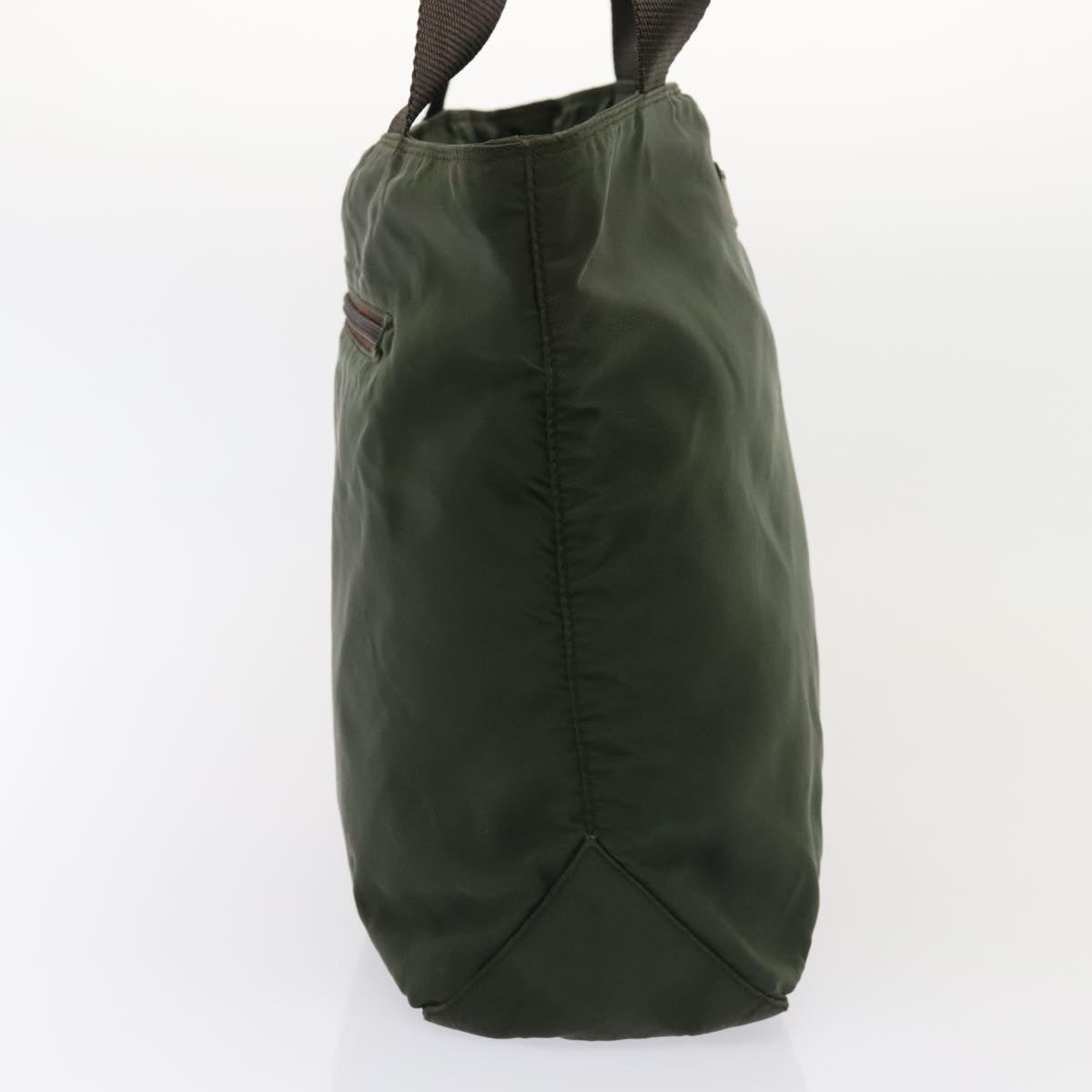 Luxury Prada Tote Bag Nylon Khaki Silver  90543