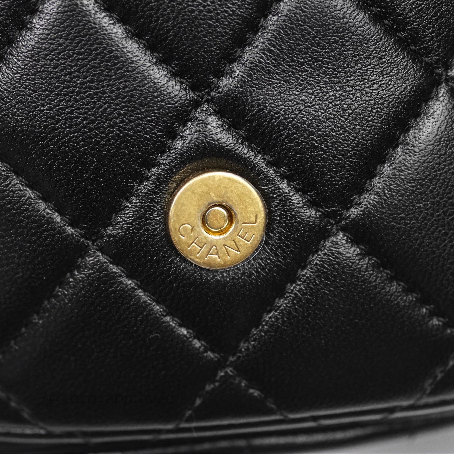 Chanel Double Pocket Black Lambskin Gold Hardware