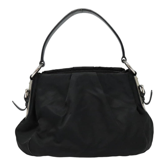 Luxury Prada Shoulder Bag Nylon Leather Black Silver  90555