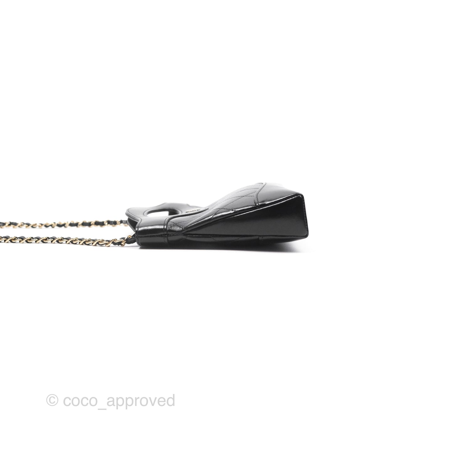 Chanel Nano 31 Black Shiny Calfskin Gold Hardware
