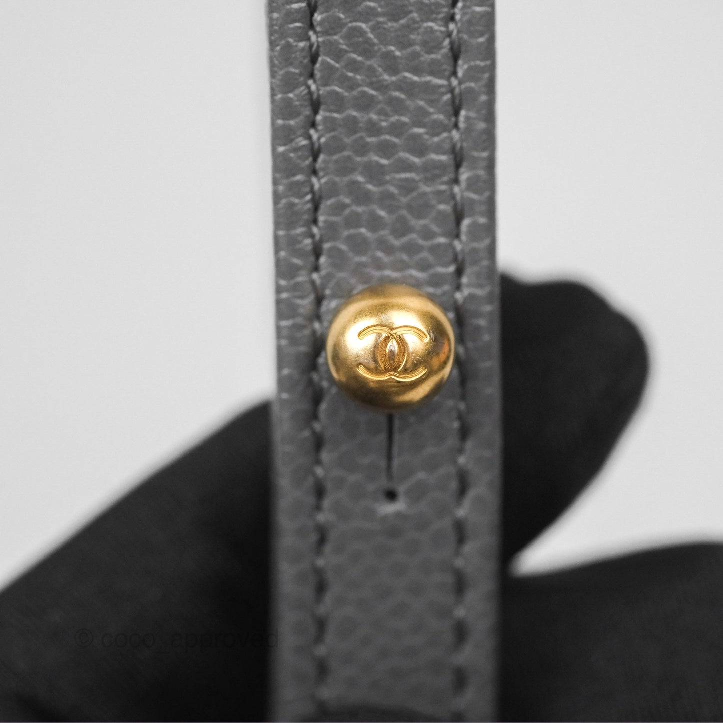 Chanel Boy Messenger Bag Grey Caviar Aged Gold Hardware