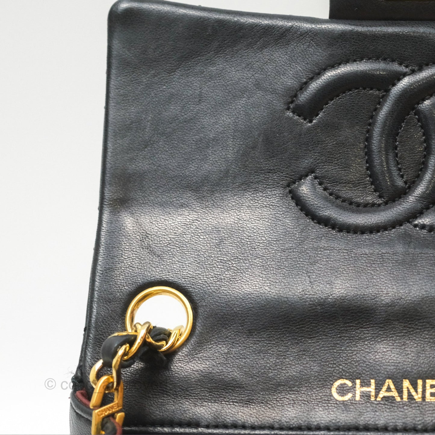 Chanel Vintage Mini Square Black Lambskin 24K Gold Hardware