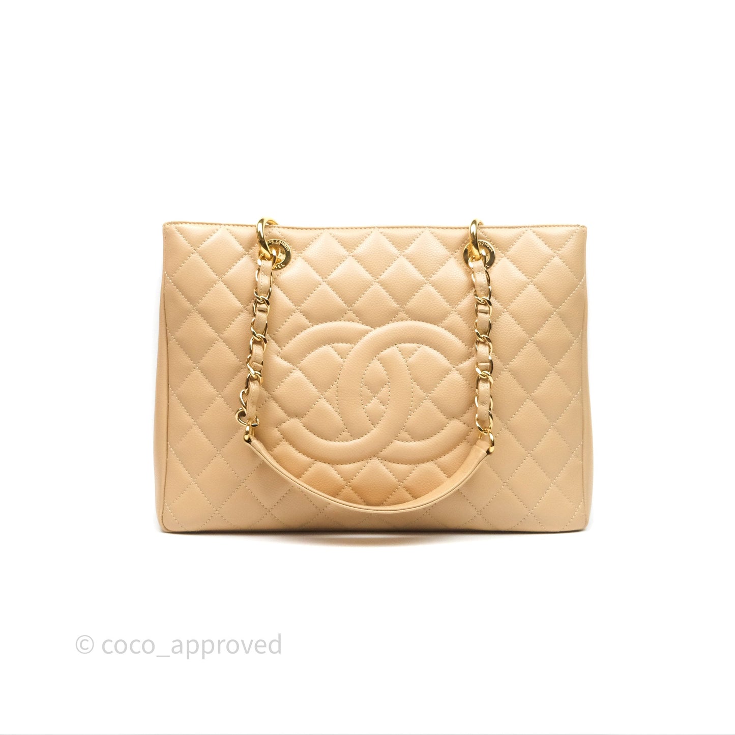 Chanel GST Beige Caviar Gold Hardware