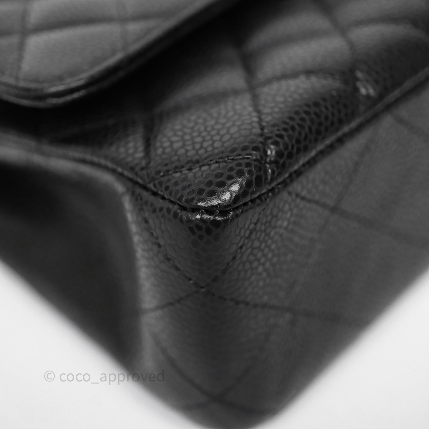 Chanel Classic M/L Medium Flap Quilted Black Caviar Gold Hardware