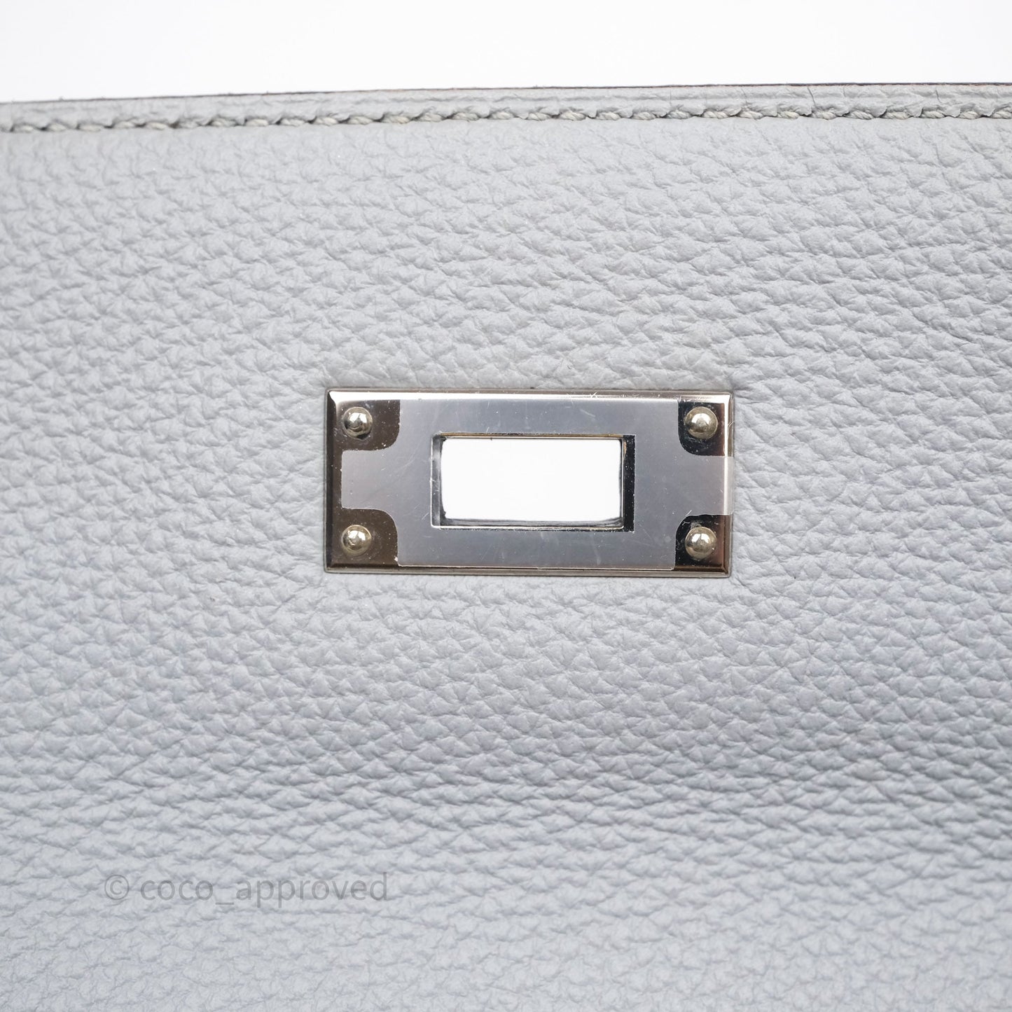 Hermès Kelly 32 Retourne Bleu Glacier 8U Togo Palladium Hardware