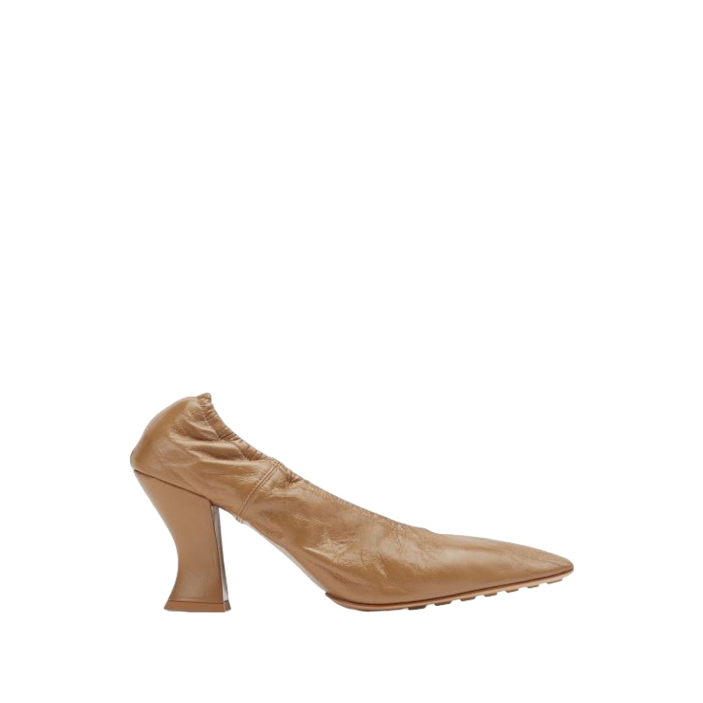 Luxury Bottega Veneta Crushed Nappa Almond Pumps