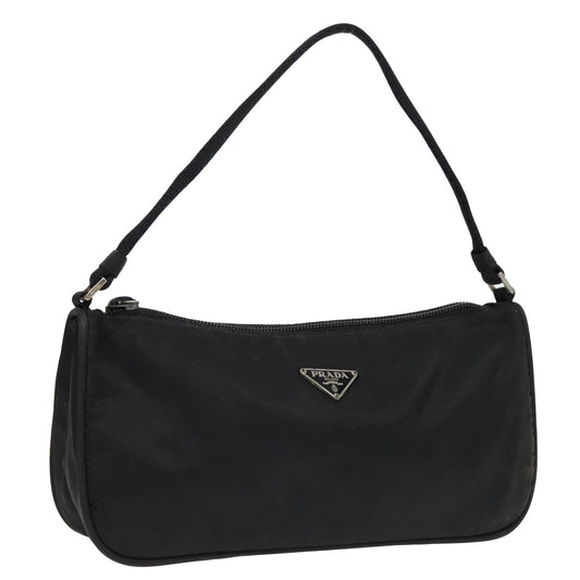 Luxury Prada Accessory Pouch Nylon Black Silver  90630
