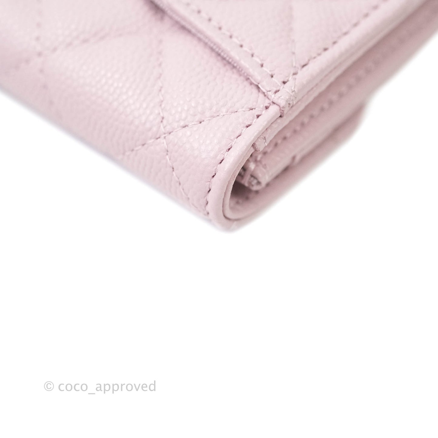Chanel Caviar Quilted Flap Card Holder Lilac Rose Clair Gold Hardware 21S