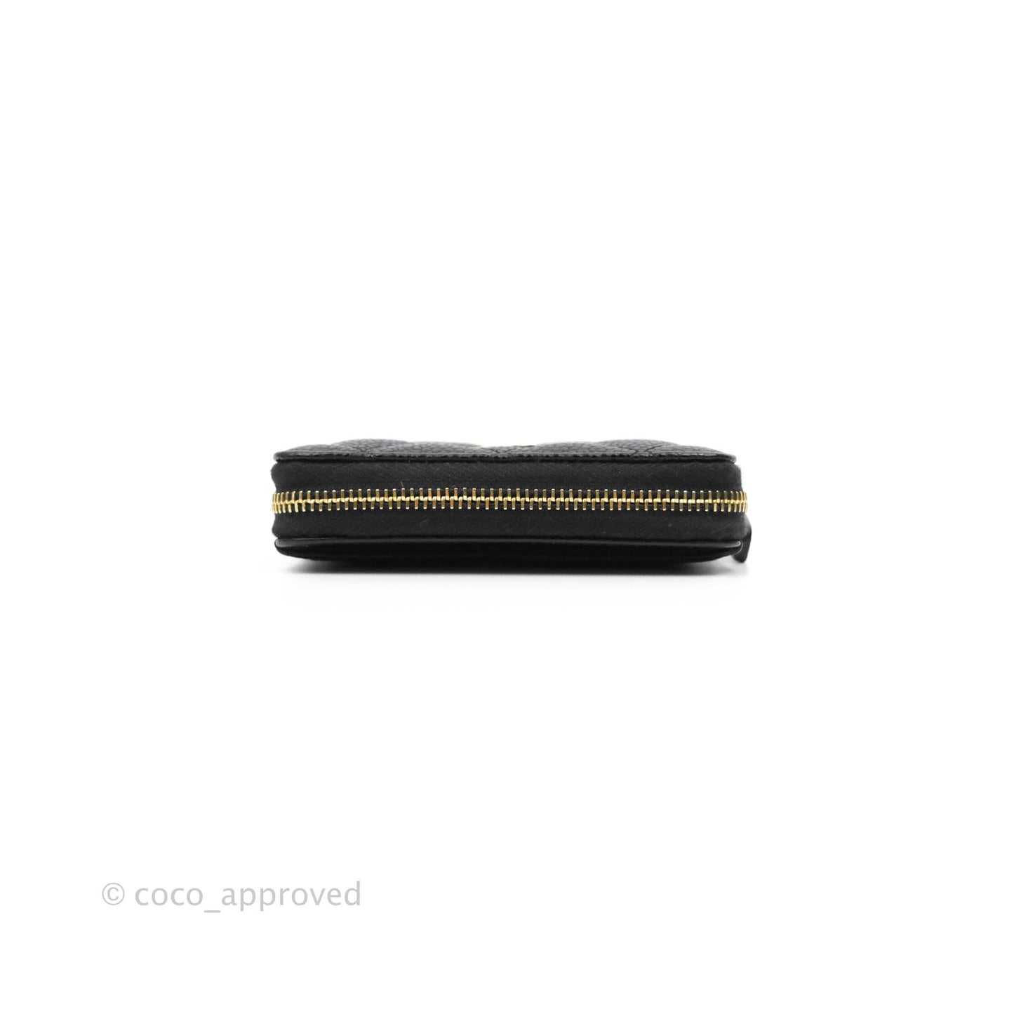 Chanel Classic Zipped Coin Purse Black Caviar Gold Hardware