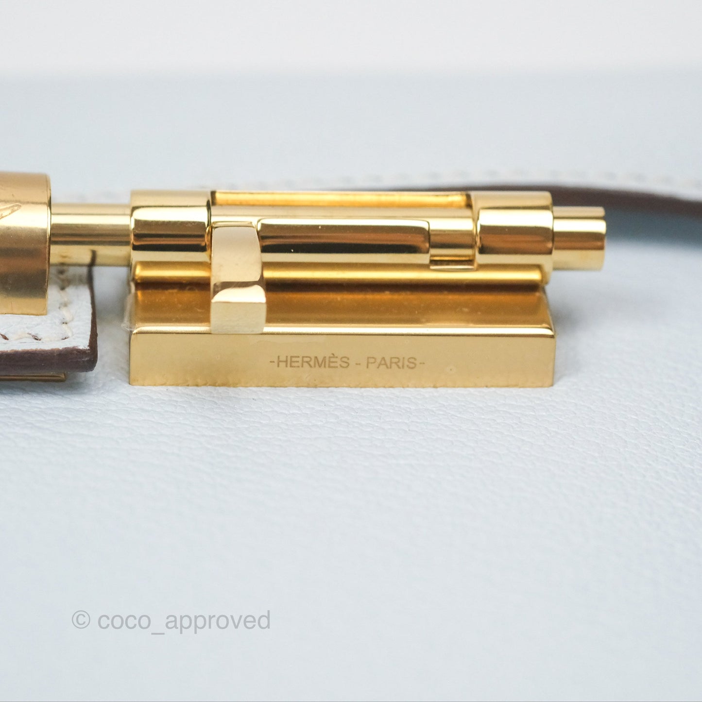 Hermes Mini Verrou Bleu Brume Chèvre Mysore Gold Hardware