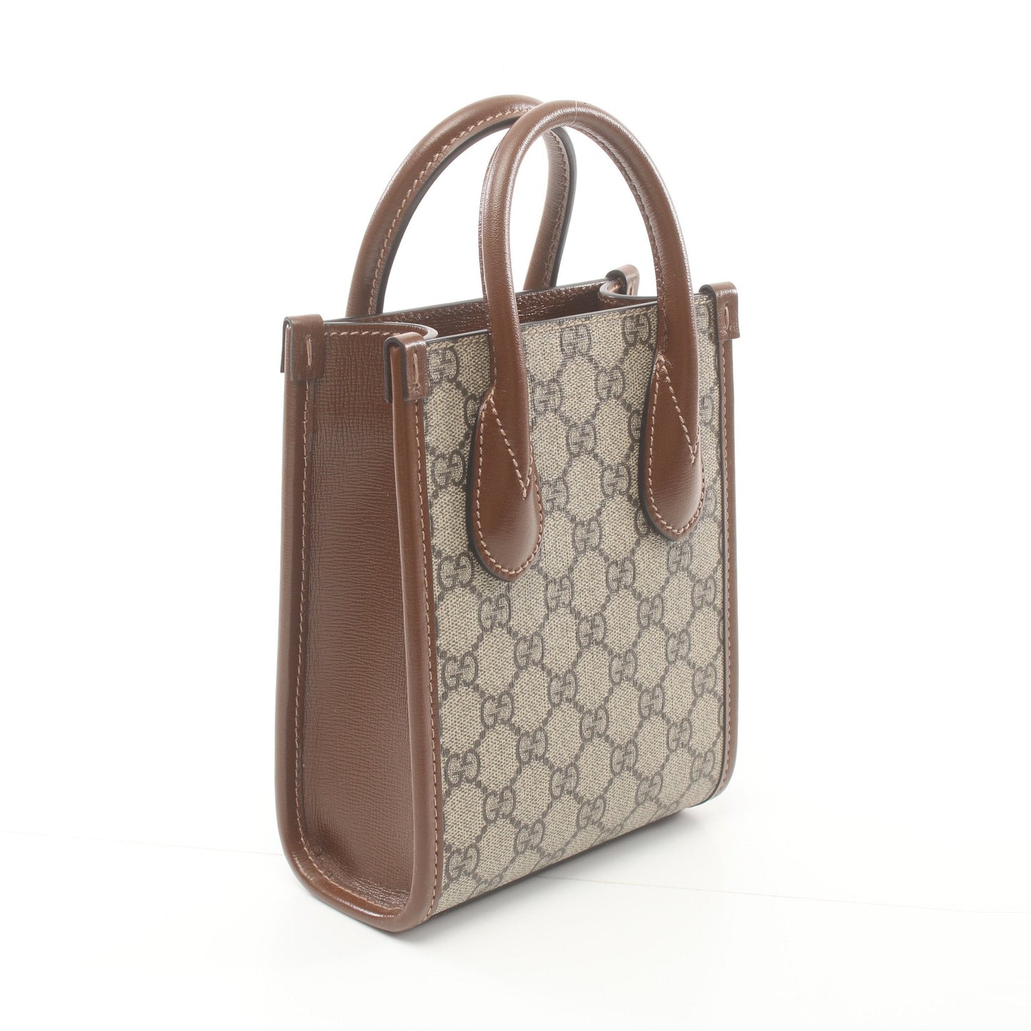 Luxury Gucci Trending 2025 With interlocking G Mini tote bag GG Supreme Handbag PVC Leather Beige Brown 2WAY