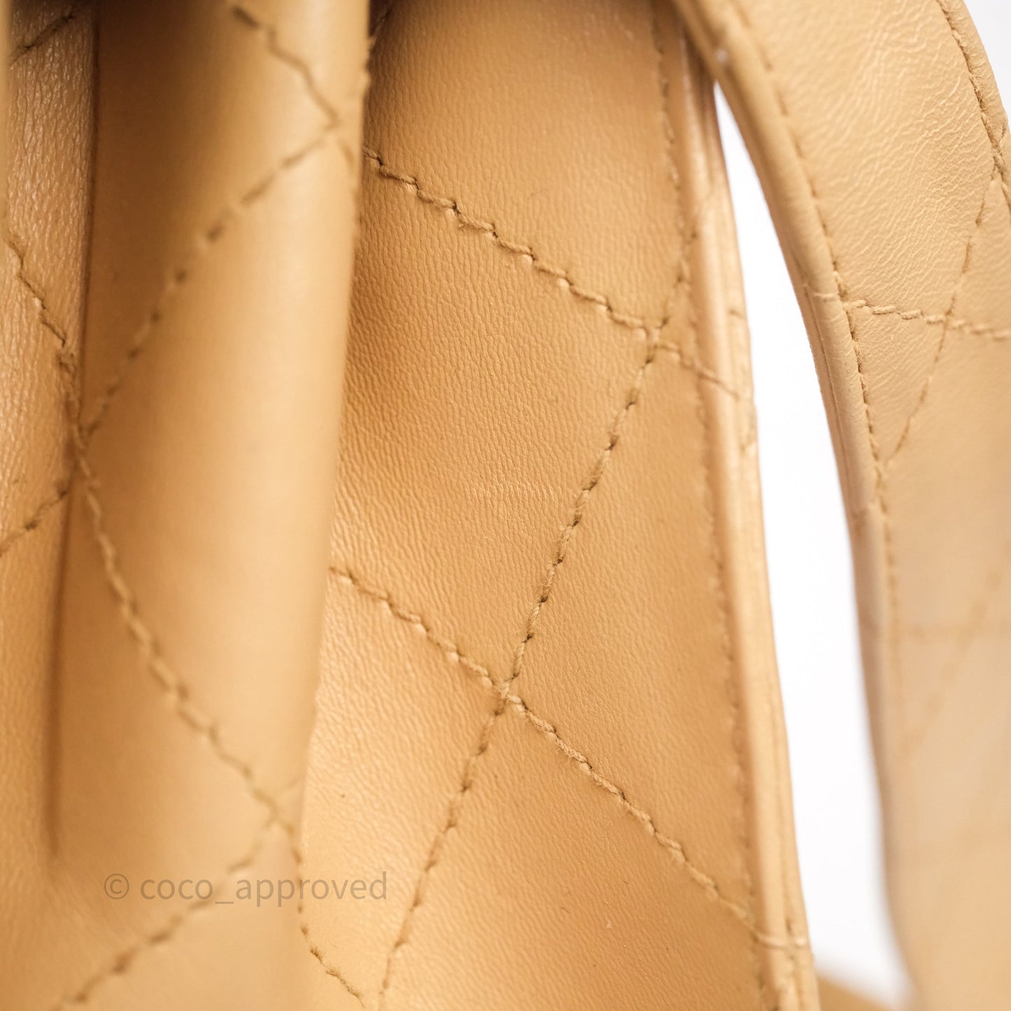 Chanel Vintage Quilted Kelly Shoulder Bag Beige Silver Hardware