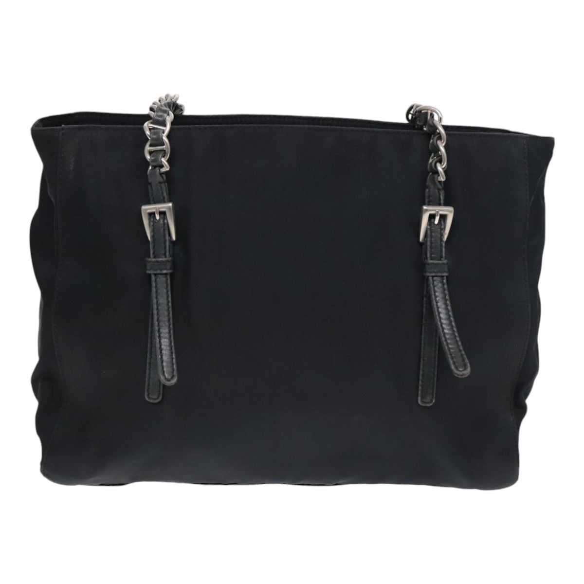 Luxury Prada Chain Shoulder Bag Nylon Black  90711
