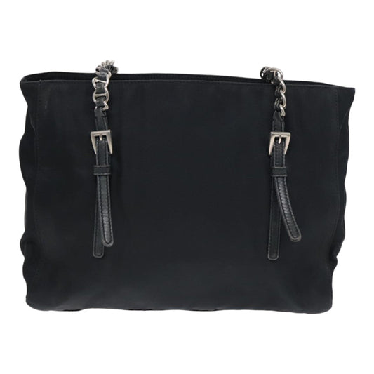Luxury Prada Chain Shoulder Bag Nylon Black  90711