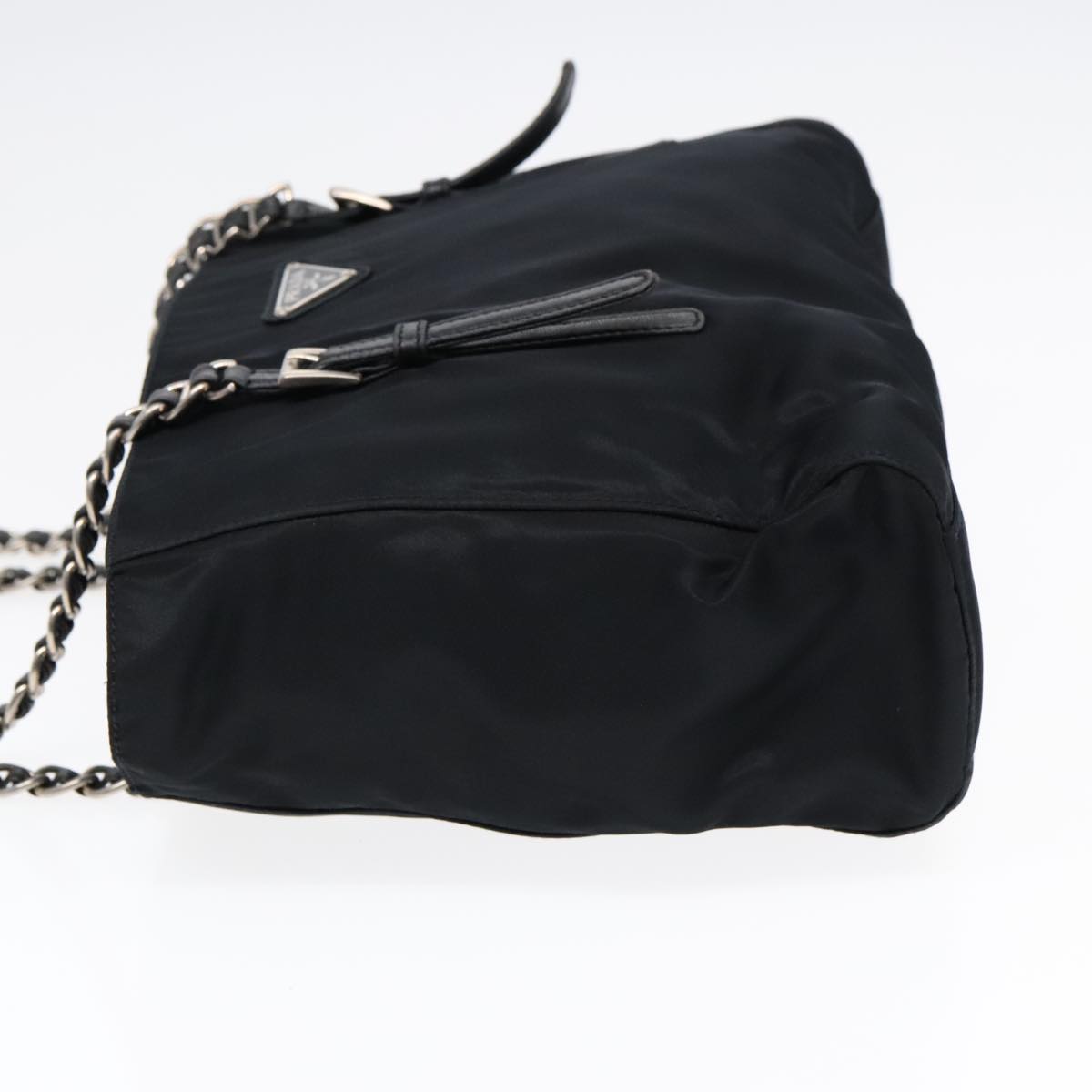 Luxury Prada Chain Shoulder Bag Nylon Black  90711