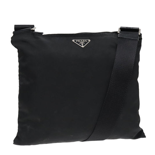 Luxury Prada Shoulder Bag Nylon Black Silver  90744