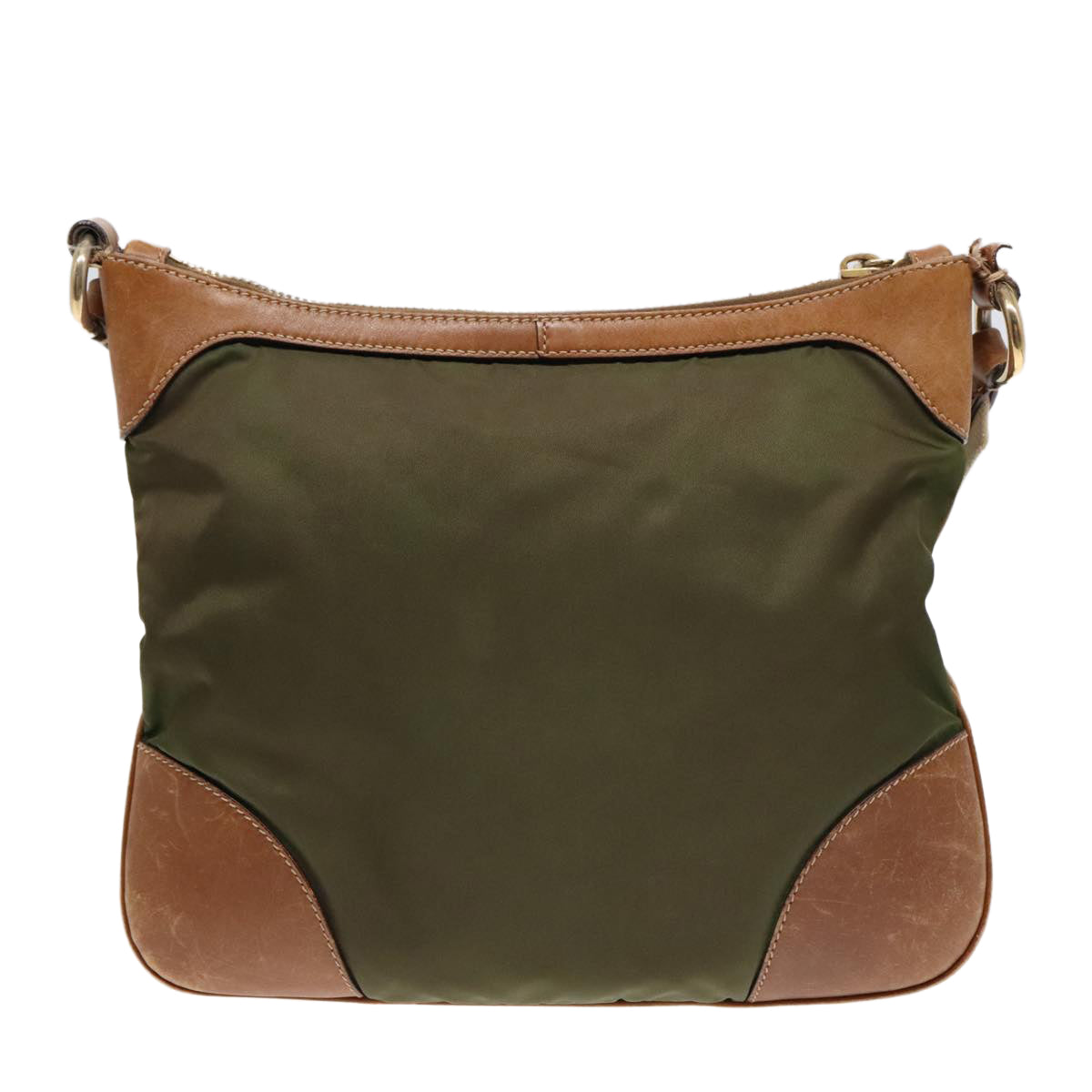 Luxury Prada Shoulder Bag Nylon Green Gold  90748