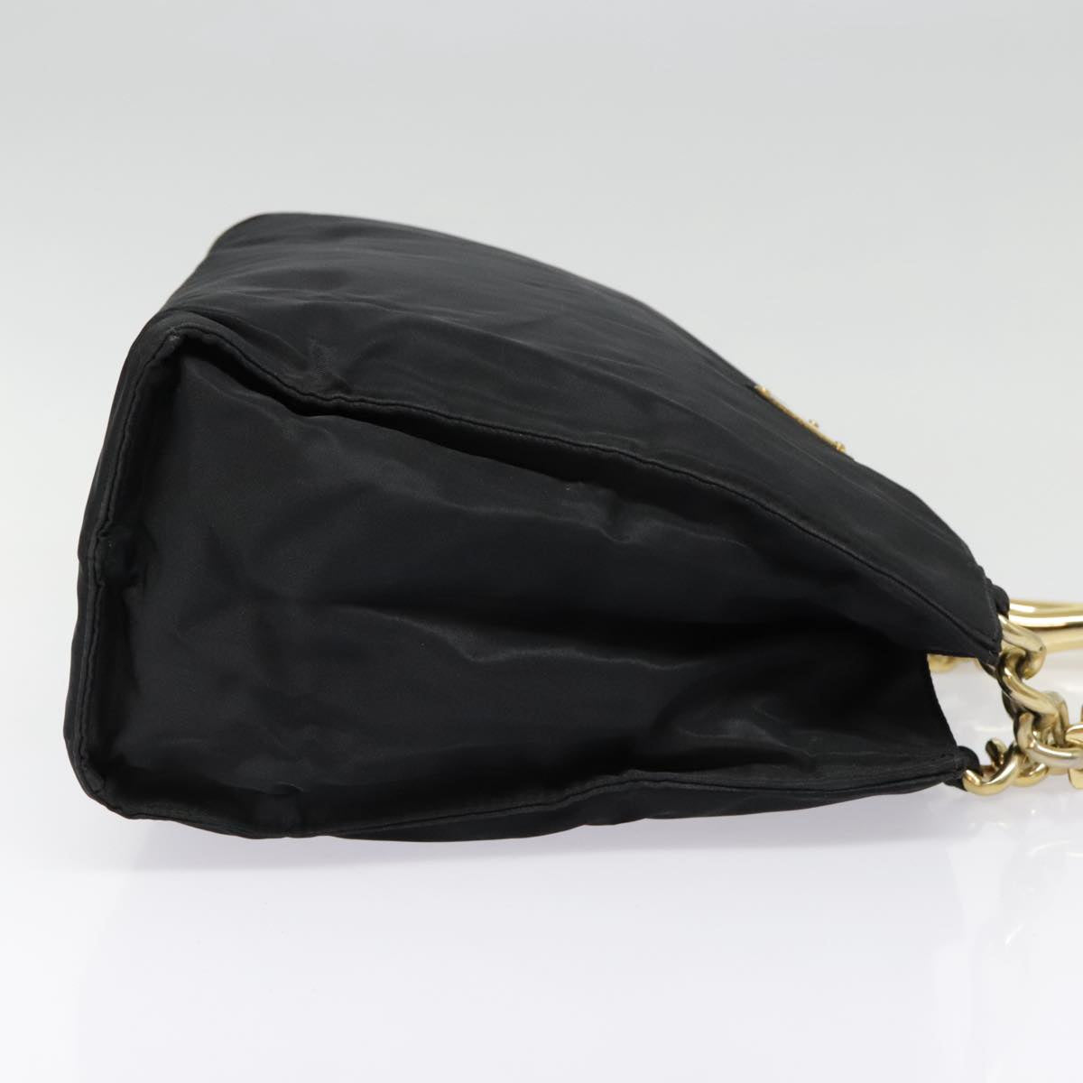 Luxury Prada Hand Bag Nylon Black Gold  90752