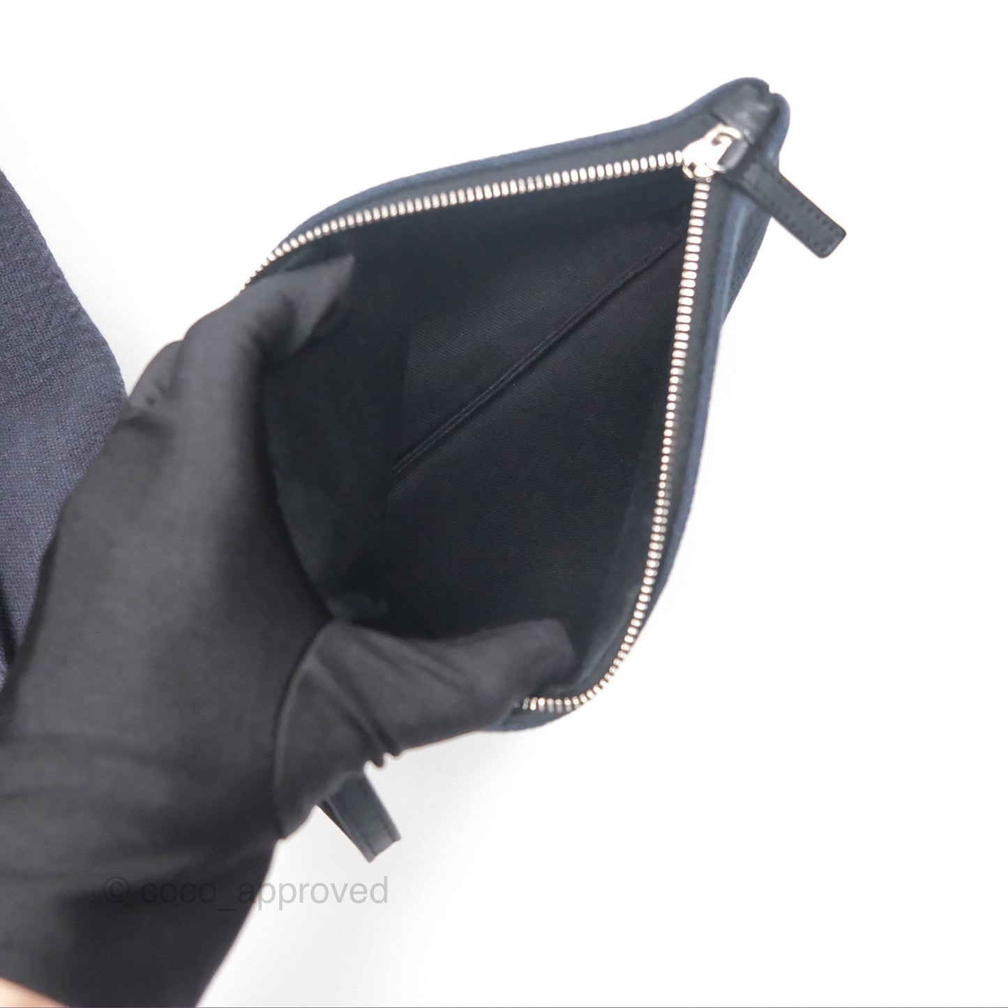 Chanel Medium Deauville Navy Canvas Silver Hardware