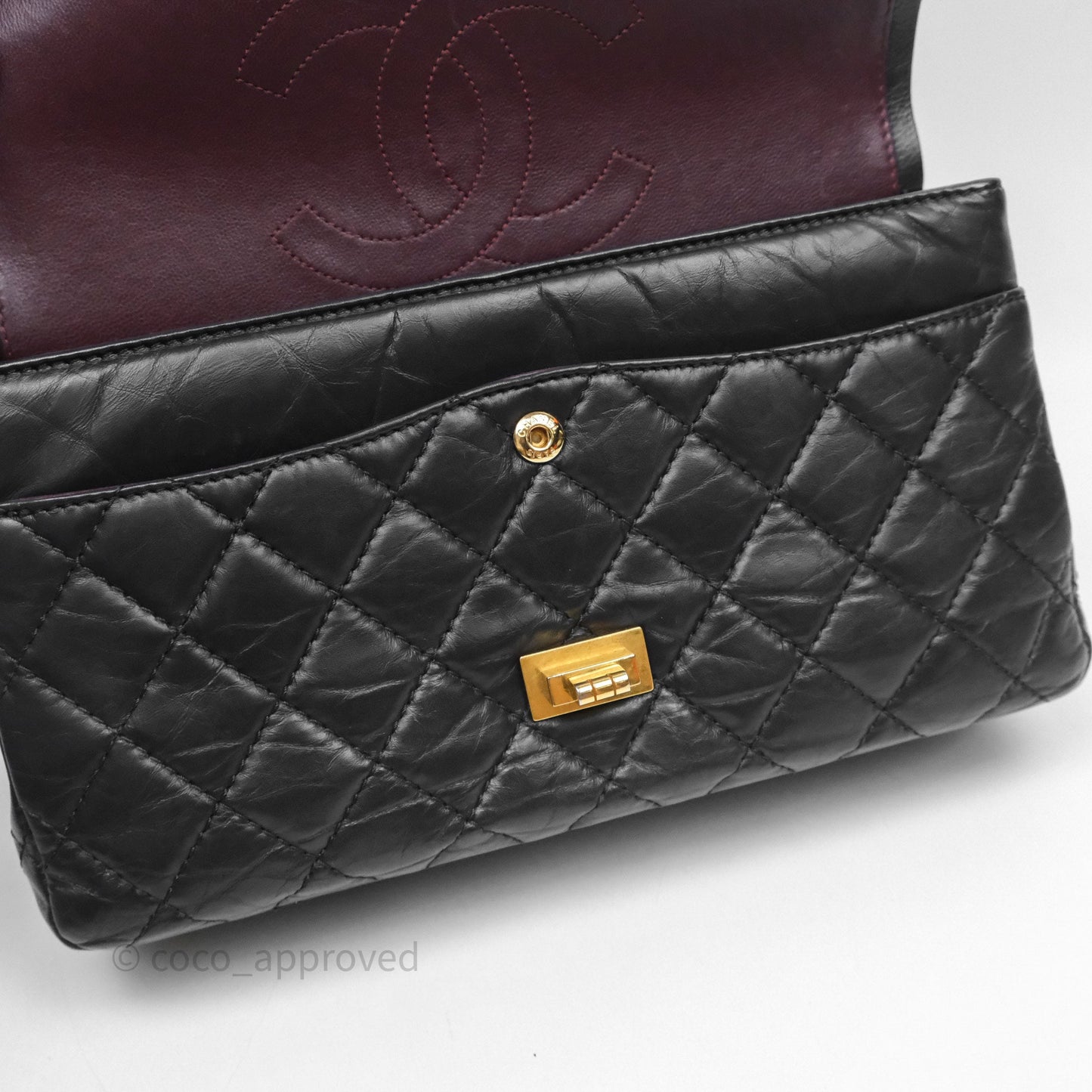 Chanel Quilted 2.55 Reissue 226 Flap Bag Black Aged Calfskin Gold Hardware