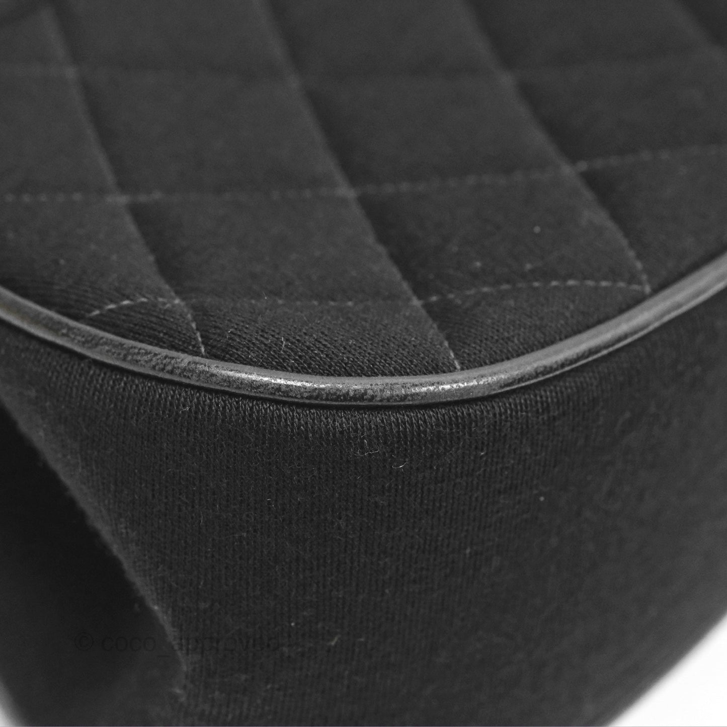 Chanel Vintage Small Quilted Jersey Mademoiselle Top Handle Flap Bag Black