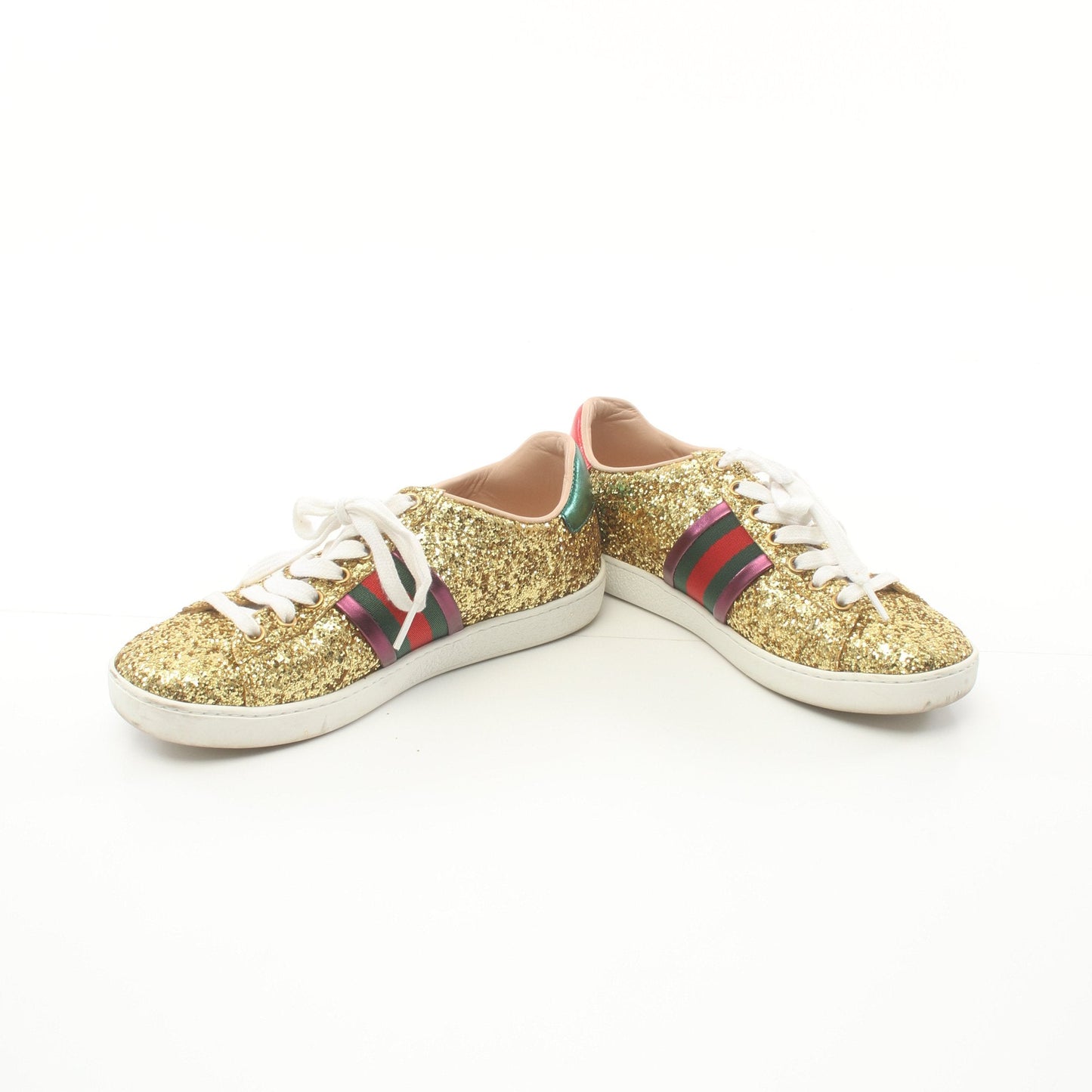 Luxury Gucci Trending 2025 Sherry line Low cut sneakers Glitter Canvas Gold Multicolor Sequin