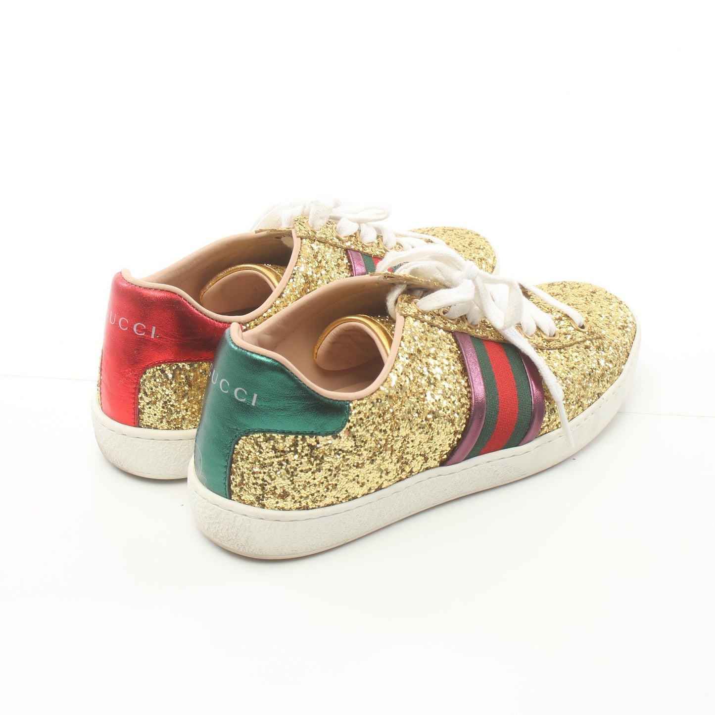 Luxury Gucci Trending 2025 Sherry line Low cut sneakers Glitter Canvas Gold Multicolor Sequin