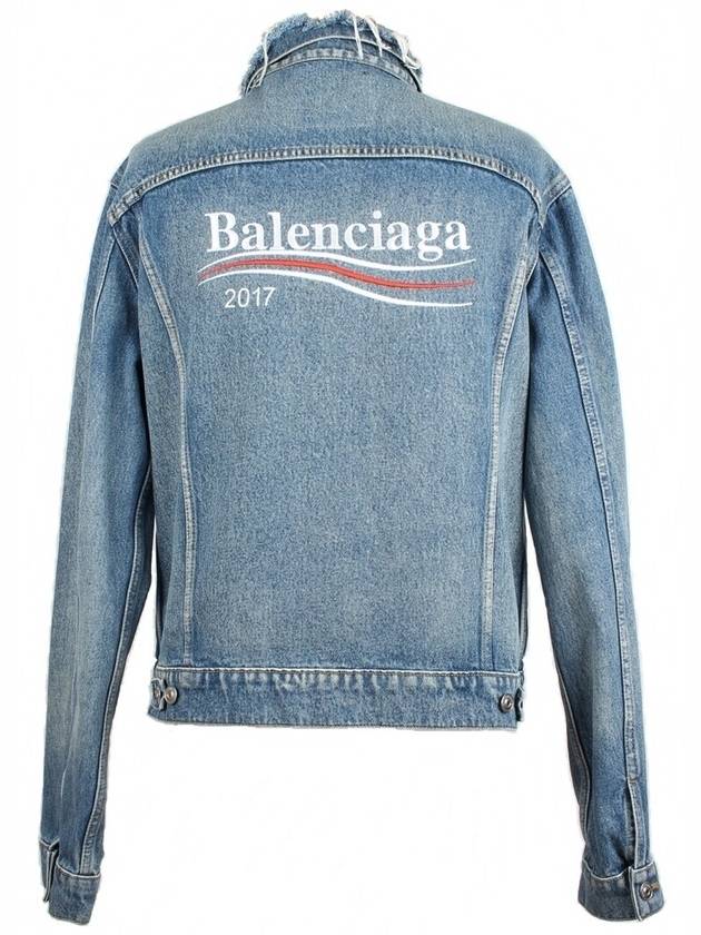 Luxury Balenciaga wave logo denim jacket 46