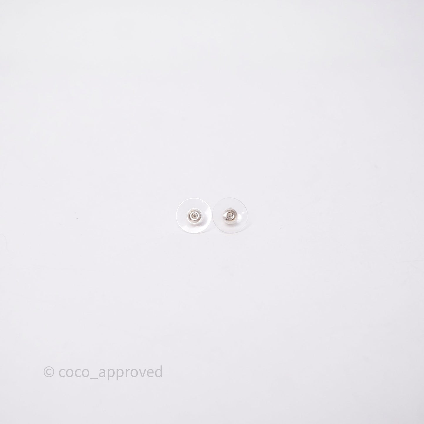 Chanel Drop CC Pearls Earrings Silver Tone 26S