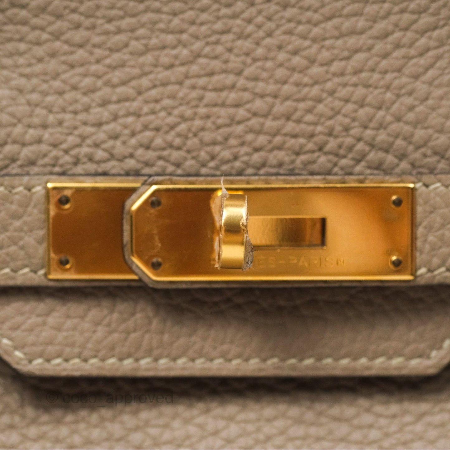 Hermès Birkin 30 Retourne Gris Tourterelle Togo Gold Hardware