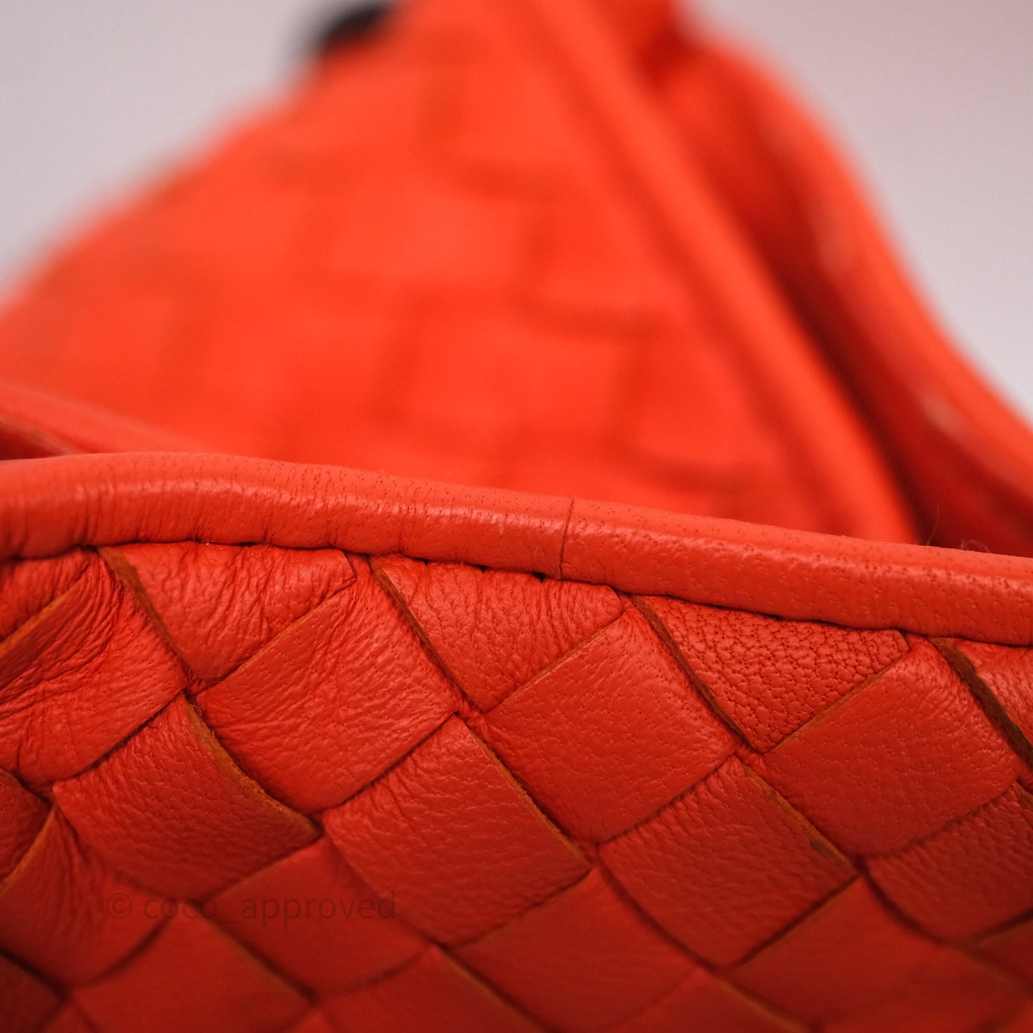 Bottega Veneta Nappa Intrecciato Parachute Tote Bag Orange
