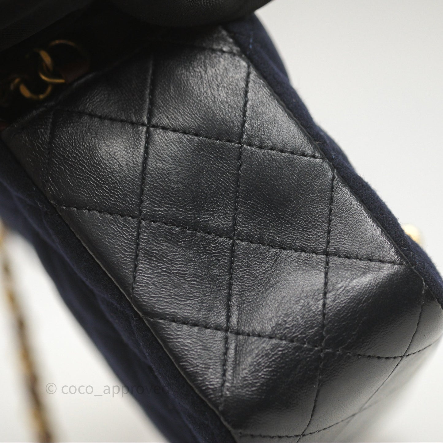 Chanel Paris-Hamburg Charms Mini Rectangular Flap Navy Wool 18C