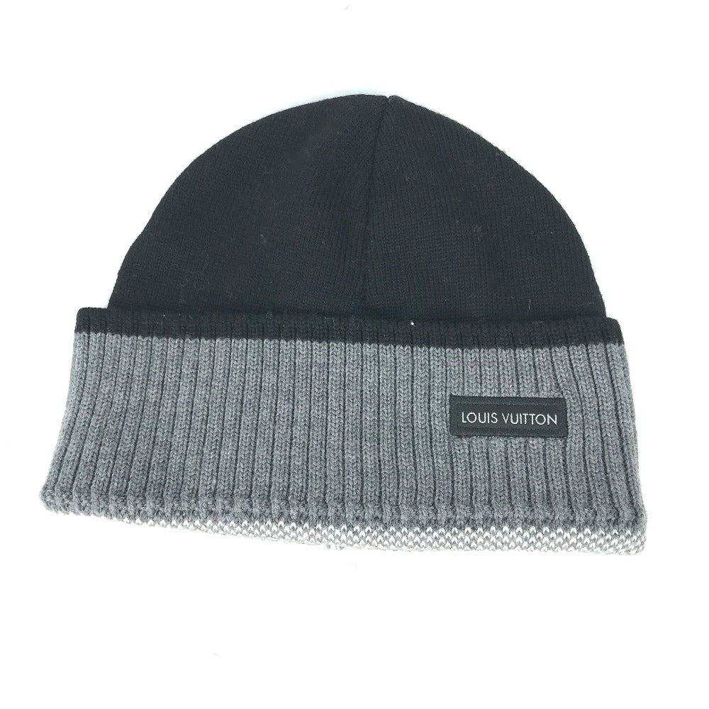 LOUIS VUITTON Knit hat M71237 wool black beanie hat knit hat knit cap logo Bonnet Louis