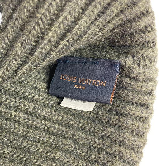 LOUIS VUITTON Knit hat M77289 wool khaki Monogram Beanie - LV
