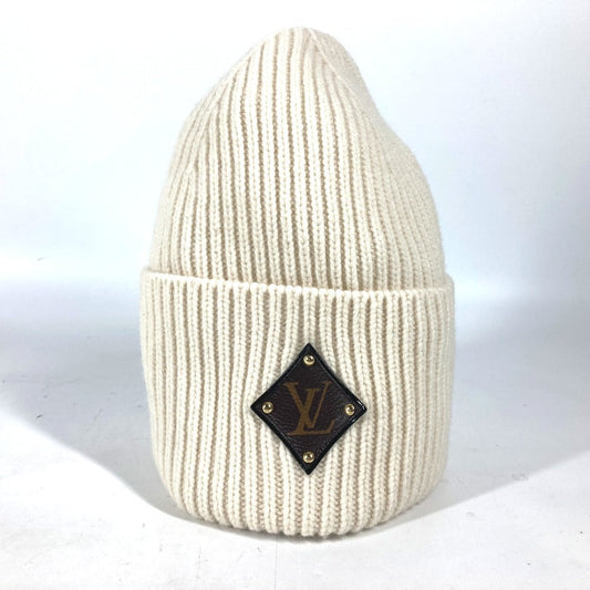 LOUIS VUITTON Knit hat M76707 wool white monogram emblem Bonnet LV Beanie
