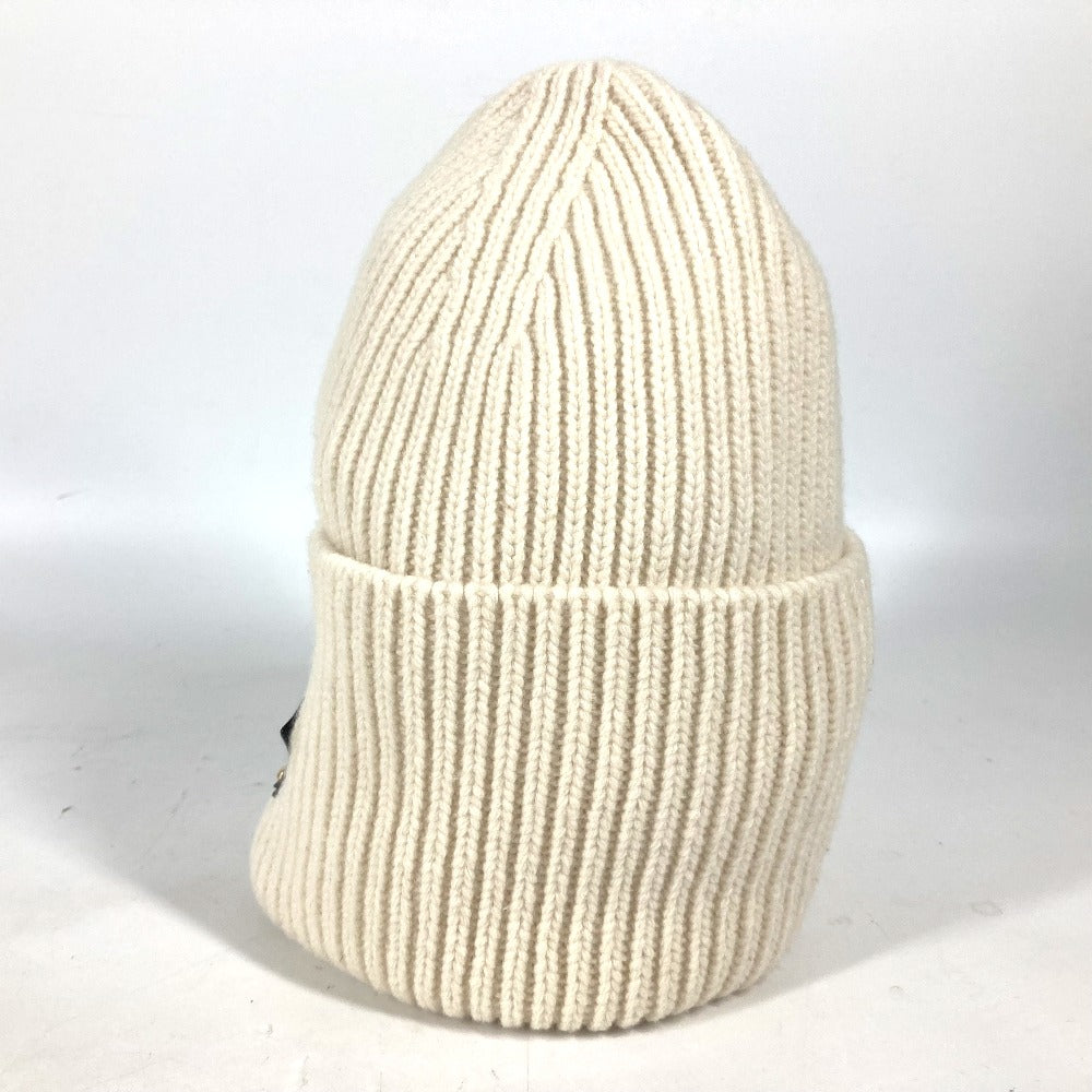 LOUIS VUITTON Knit hat M76707 wool white monogram emblem Bonnet LV Beanie