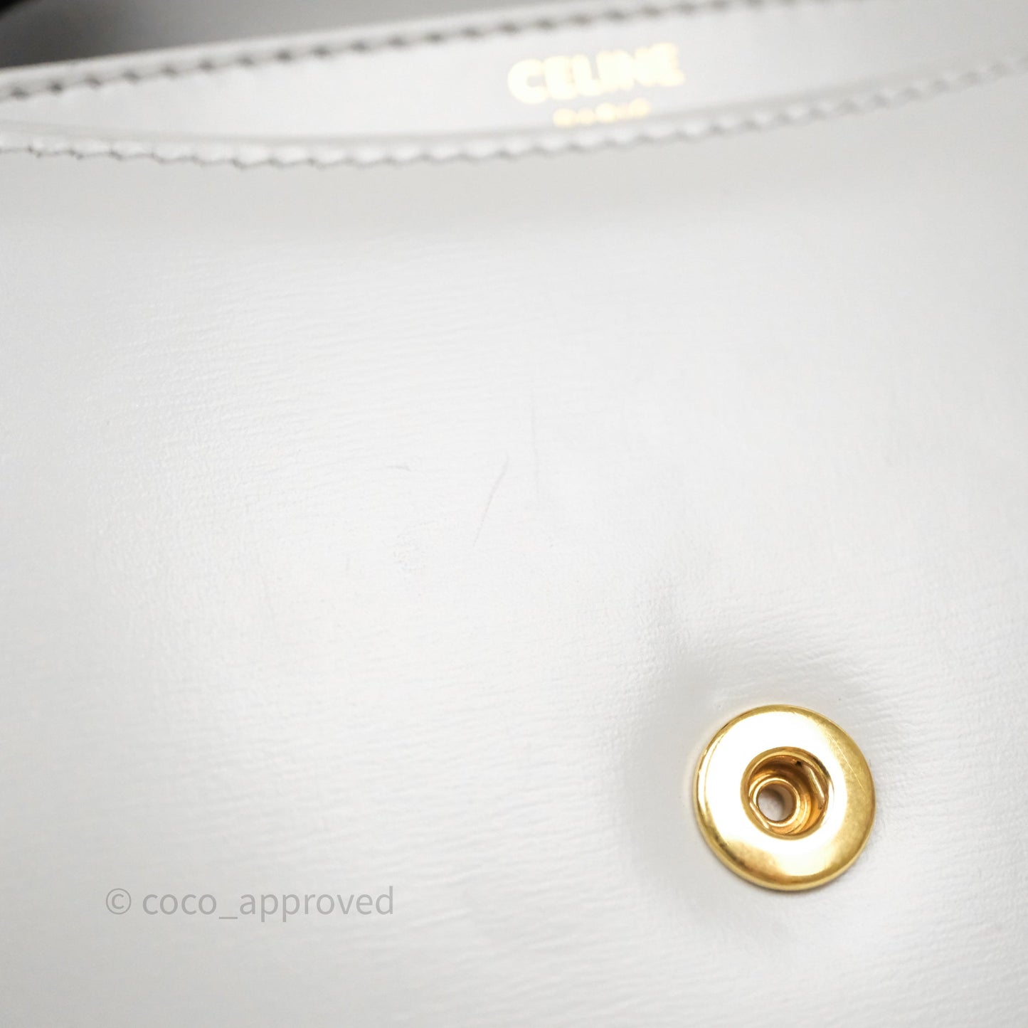 Celine Mini Besace Clea in Shiny Calfskin Grey