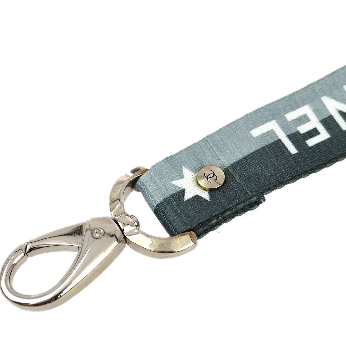 Chanel Star Neck Strap Gray 01P Small New