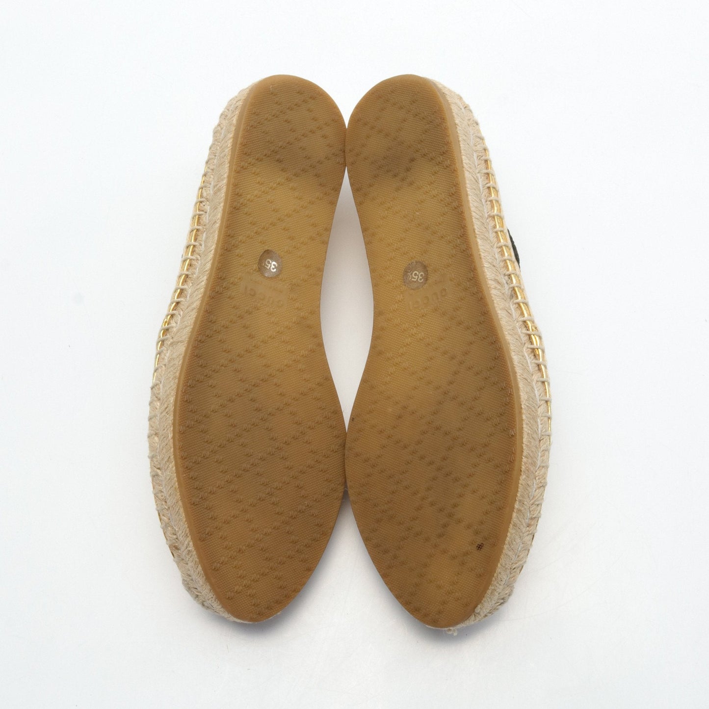 Luxury Gucci Trending 2025 Slip-ons Embroidery Leather Gold Metallic Espadrilles